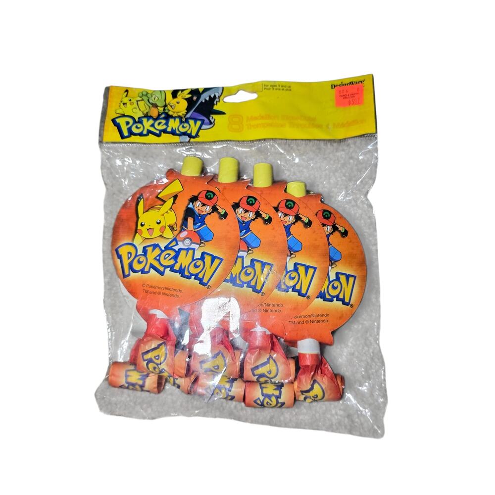 Vintage 2005 Pokemon Party Favors Pikachu Paper Noise Makers Nintendo Lot